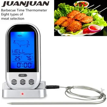 

Household Wireless Remote Digital Oven Grill Meat Kitchen Cooking Tools Timer With Probe LCD BBQ Thermometer 39%off