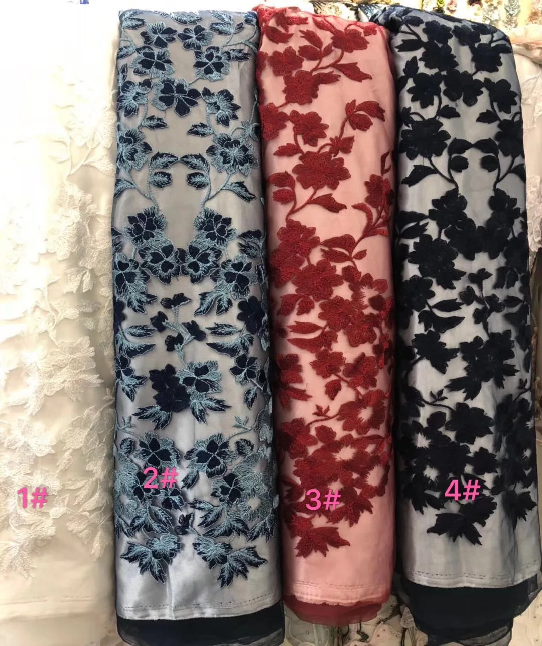 

BEAUTIFICAL 4 colors french net lace fabrics 2018 Hot sale nigerian african lace fabrics french dress for women 5yars/lot ZRN76