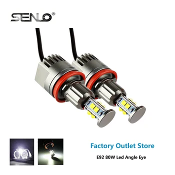 

2019 Upgraded Led Marker Lights Lamp Halo Angle Eyes 80W 2200LM 2 PCS for BMW E71 E90 E91 E92 E89 E82 E87 H4 H7 H8 H11 E9280W1