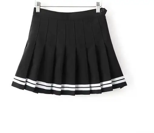 Милая плиссированная Женская юбка в консервативном стиле, мини юбка с высокой талией, винтажная черная, белая, милая школьная Униформа с юбкой