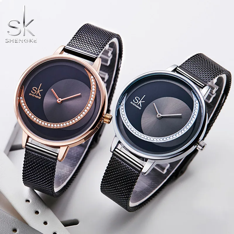 SK Fashion Luxury Brand Women Quartz Watch Creative Thin Ladies Wrist Watch For Montre Femme 2021