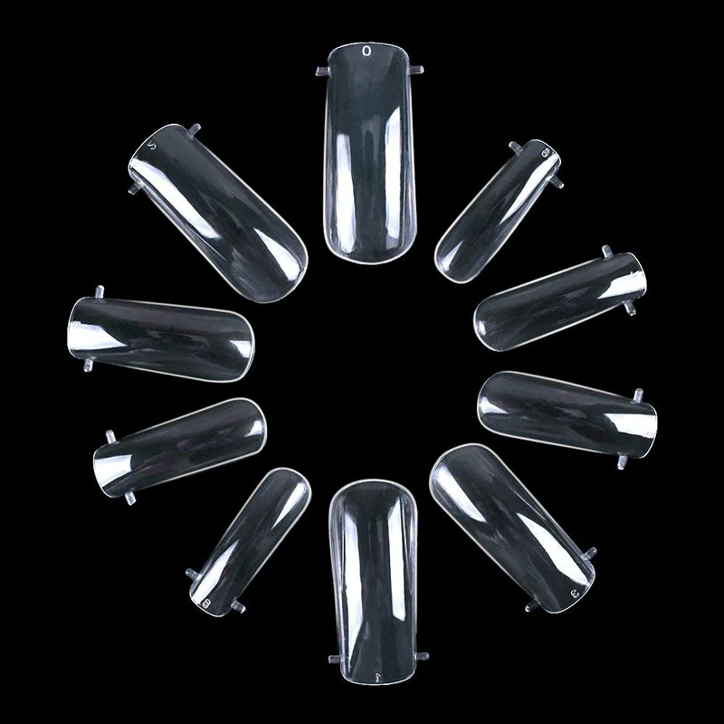 500Pcs DIY Nail Art Clear Acrylic False Nails Dual System Forms Fake ...