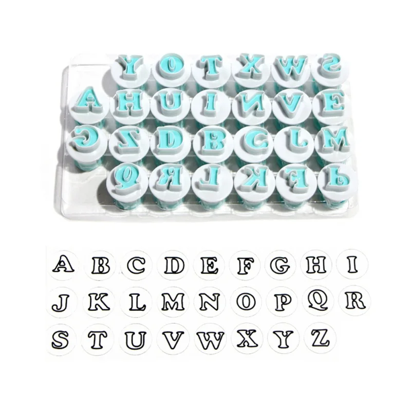 

26pcs Upper Lowercase Alphabet Cookie Cutter Plastic Capital Letters Fondant Cutter Baking Cupcake Mold Cake Tools Moulds