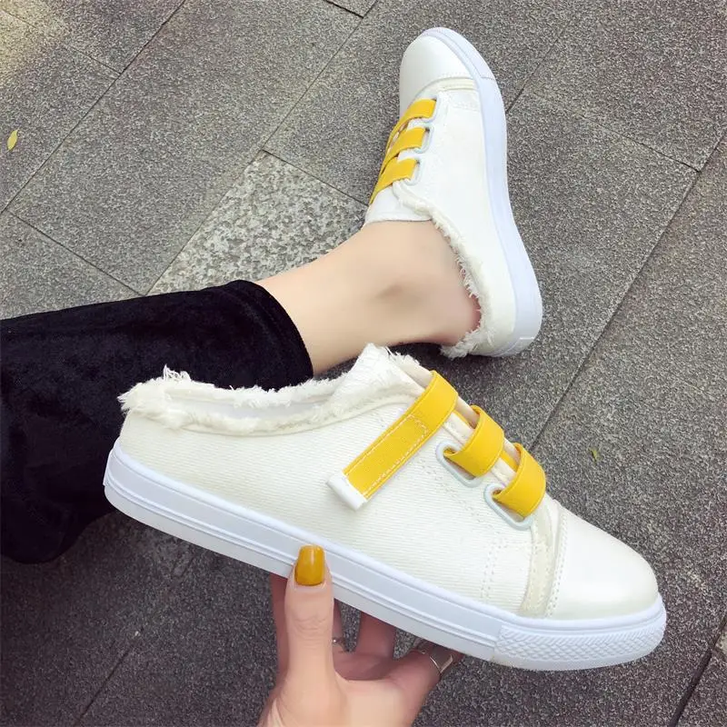 

Women Canvas Shoes Sneakers 2019 Hot Solid Lace-up Superstar Shoes for Girls Non-slip Size 35-40 Zapatillas Mujer