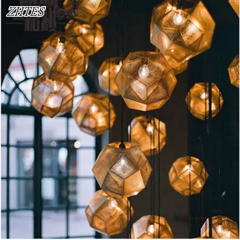 

Modern Geometry Net Pendant Light Personality Ball Light Restaurant Bar Pendant Lamp Silver Copper Golden