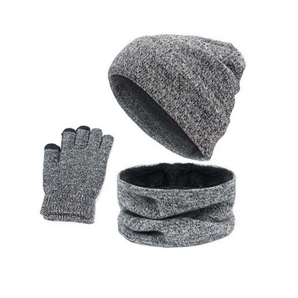 Autumn Winter Women's Hat Caps Knitted Wool Warm Scarf Thick Windproof Multi Functional Hat Scarf Set For Women Guantes 18Nov