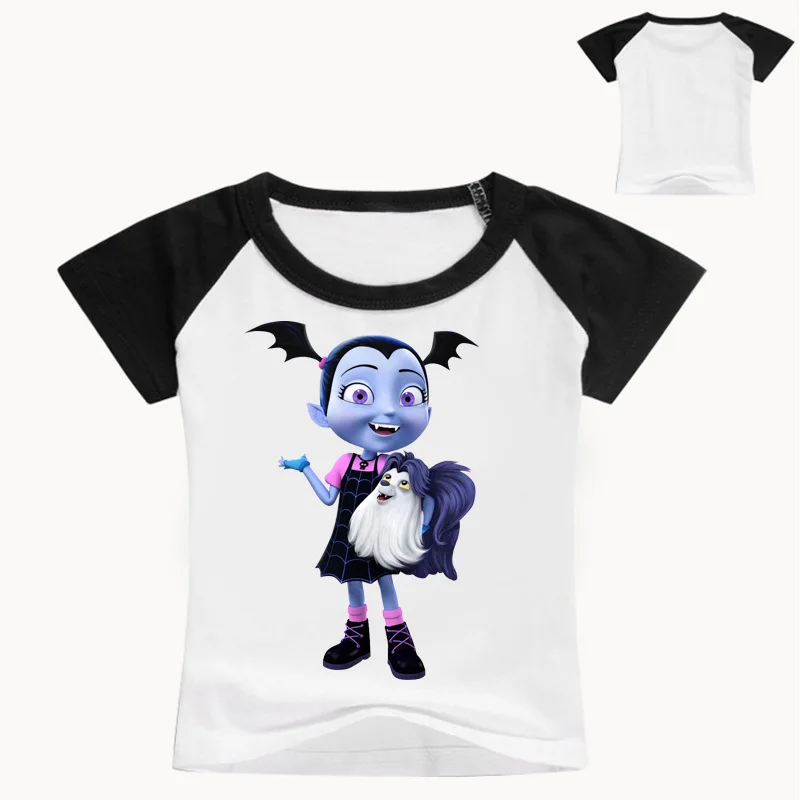 2-12years лето мультфильм vampirina Для детей летняя футболка для маленьких девочек; футболки, топы хлопок Обувь для девочек костюм для мальчиков