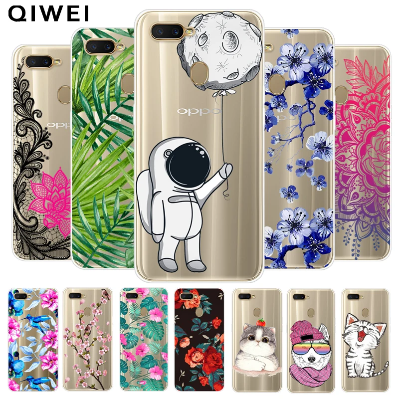 

For OPPO A7 Case Slim Clear Transparent CAT Soft TPU Silicone Cover For OPPO AX7 A7 2018 A 7 CPH1901 OPPOA7 Phone Back Cases