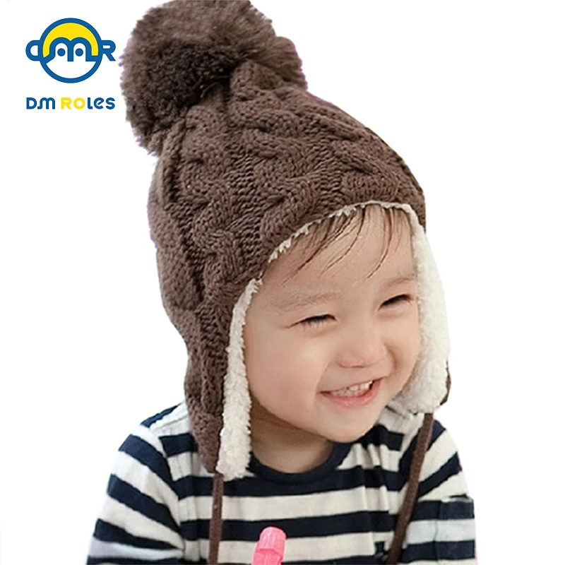 

DMROLES 2019 Baby Winter Hat Boy Cap Girl Cotton Hat Baby Warm Cap Boy Thick Hat For Infant Newborn Photography Props Unisex