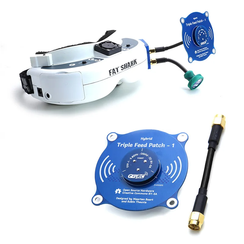 

5.8G Triple Feed Patch-1 Rotary Receiver Antenna Omni Directional Omni Flat Panel Antenna For Fatshark HD3 FPV Video Glasses