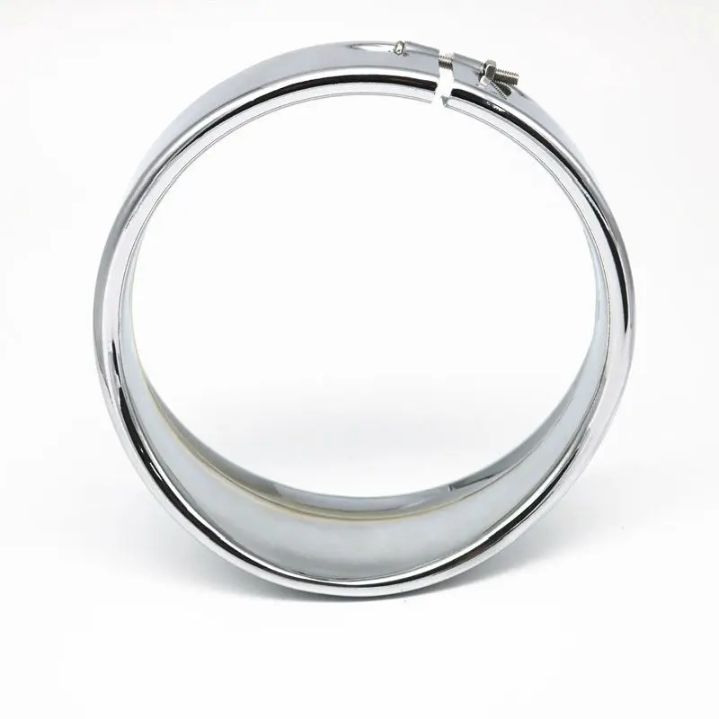 1PC 5.75Inch Black/Chrome LED Headlight Trim Ring Bezel Cover for-later FXSE and 1994-1999 FXSTC Models