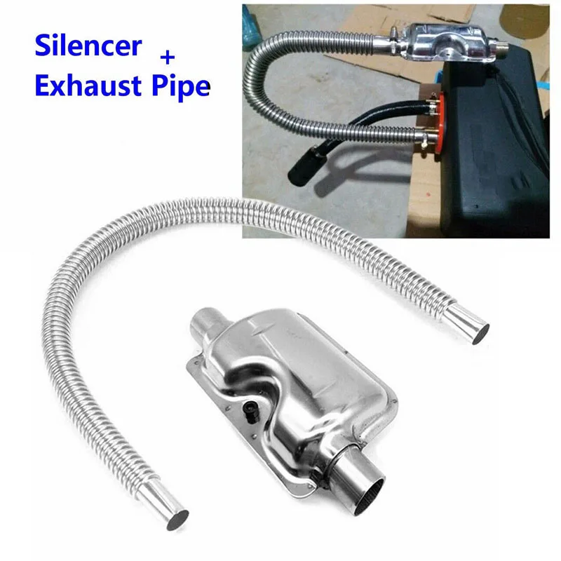 

60cm Stainless Steel Kit Car Exhausts Muffler Pipes Silencers Air Diesel Heater Silver Heater Parts Accessories