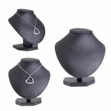 Leather-based Jewellery Necklace Pendant Neck Mannequin Props Show Stand Holder 15*15cm #Okay400Y#