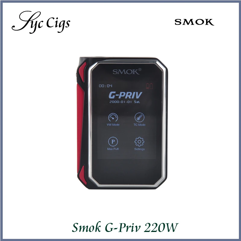 

Original Smok G-Priv 220W Touch Screen Kit with GPriv 220 Box Mod Vape and 5ML TFV8 Big Baby Tank Atomizer Vaprozier/G-Priv Mod