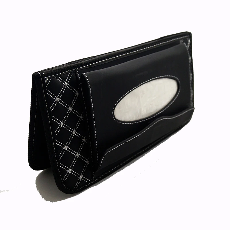prativerdi Car Sun Visor multifunctional Tissue CD Box with 14 Disc Tidy Sleeve Holder for DVD Case Storage Bag Travel Organizer6