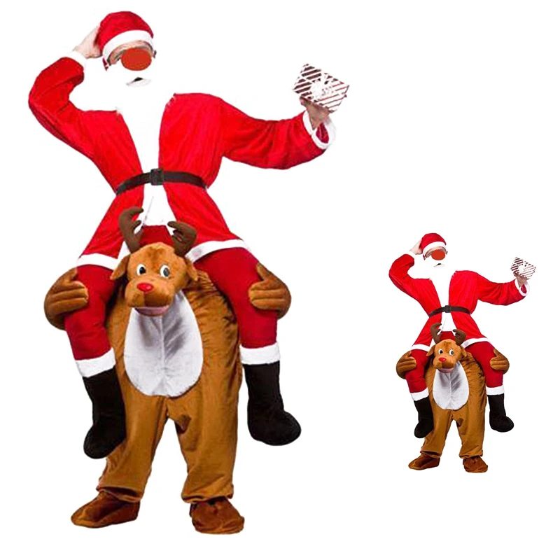 New Hot Shoulder Ride On Mascot Costume Piggy Back Party Fancy Dress Carry Costume (Wolf / Grey)