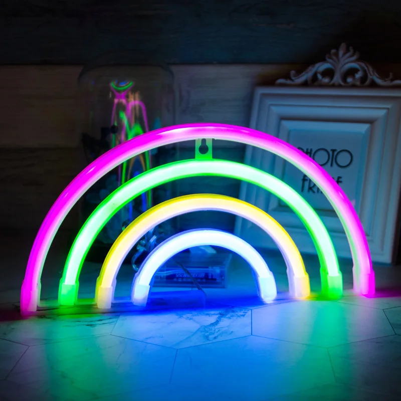 

Led Neon Sign Light Colorful Rainbow Holiday Xmas Party Wedding Decorations Kids Room Night Lamp Home Wall Store Decor Neon Pub