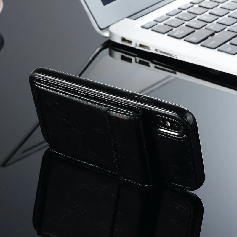 Роскошный Магнитный кожаный чехол-бумажник с откидной подставкой для iphone X XS MAX 8 7 6S 6 5S 5 Plus, чехол, держатель для карт, чехол