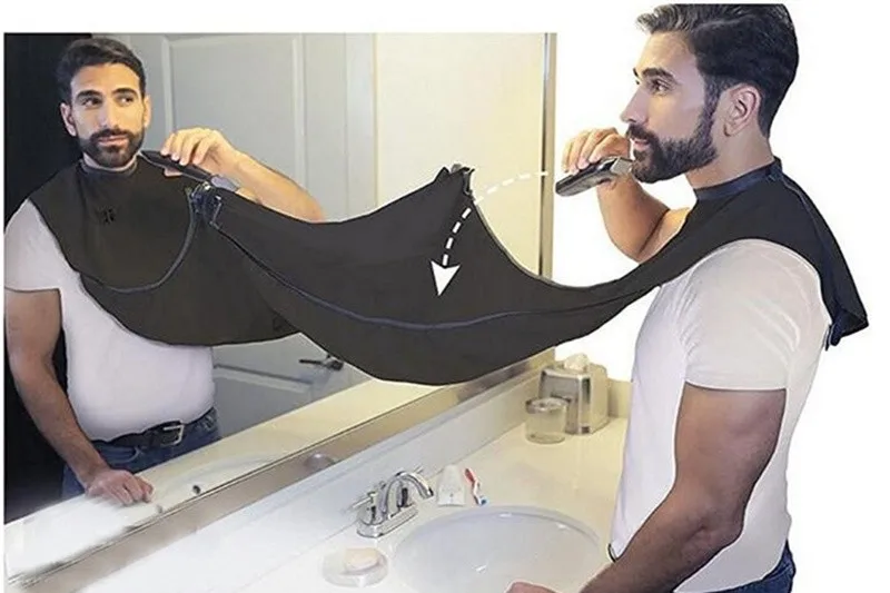 Человек ванная комната средства ухода за бородой триммер волос передник для бритья нагрудник халат раковина инструмент стилиста Черный Белый