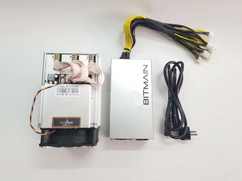 Б/у ZCASH Miner Antminer Z9 Mini 10k Sol/s 300W с BITMAIN APW3 1600W PSU Asic Equihash Miner лучше, чем A9 S9