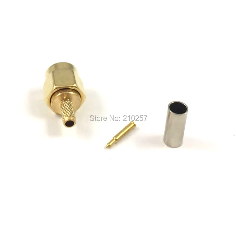 무료 배송 100pcs RF SMA 남성 압착 스트레이트 햄 라디오 커넥터 케이블 Rg174 Rg316