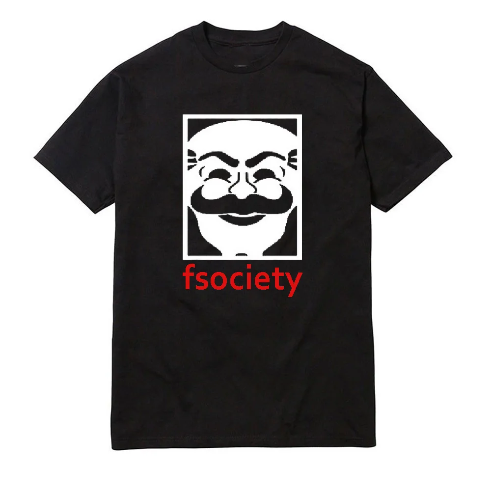 Genius Mr Robot Fsociety Tee Men Graphic O Neck Tee font b Funny b font Hacker