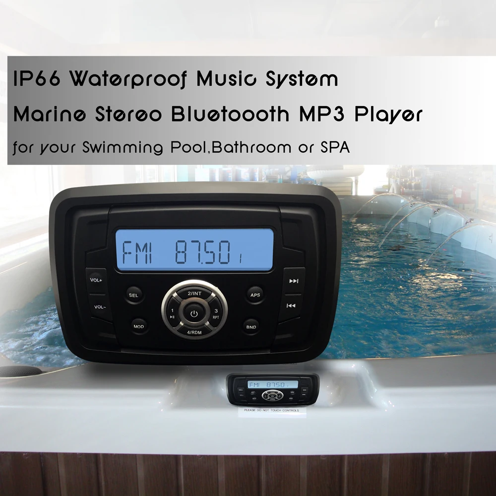 Ip66 Waterproof Music System Marine Stereo Bluetooth Mp3 Player For Ip66 Waterproof Music System Marine Stereo Bluetooth Mp3 Player For You Swimming Pool Bathroom Or Spa In Car Players From Automobiles Motorcycles On