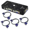 1set  4 KVM Switch Cables+  Hub 4 Port  USB 2.0 KVM VGA/SVGA Switch Box Adapter Connects Printer keyboard Mouse 4 Computers ► Photo 1/6