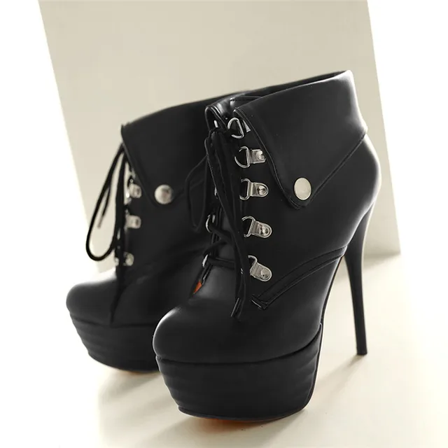 Aliexpress.com : Buy The new Ankle Boots Platform High Heels Lace Up ...