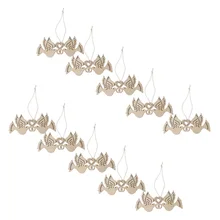 10 шт деревянные любовь птицы вечерние поставки DIY ремесла свадебные висячие орнамент дерево цветет Рождественская елка украшения