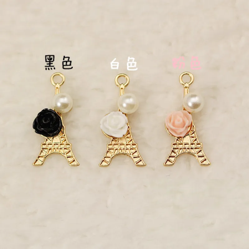 

30pcs/lot iron tower size 12*24mm pendant alloy enamel Charm DIY accessories of necklace bracelet headdress