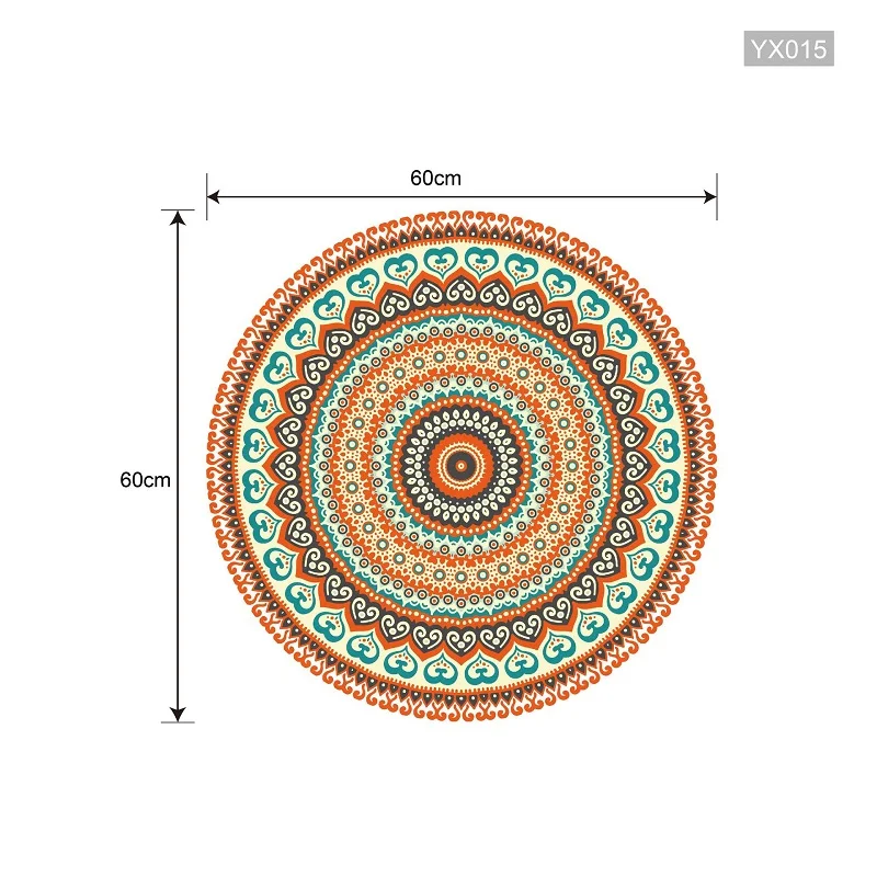 Богемская текстура 60 см 70 см 80 см круглый стол наклейка для ремонта скатерть гостиная спальня водонепроницаемый ПВХ пленка наклейки на пол