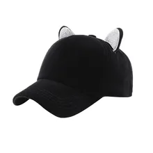 Женская Бейсболка в стиле хип-хоп Регулируемая концертная кривая Кепка шапочка с кошачими ушами 4,3