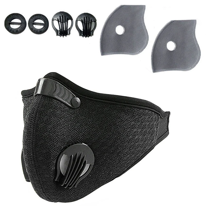

New Portable Black Respirator Mask Anti Dust PM2.5 Filter Activated Carbon Filtration Half Face Mask Reusable Mouth Masks