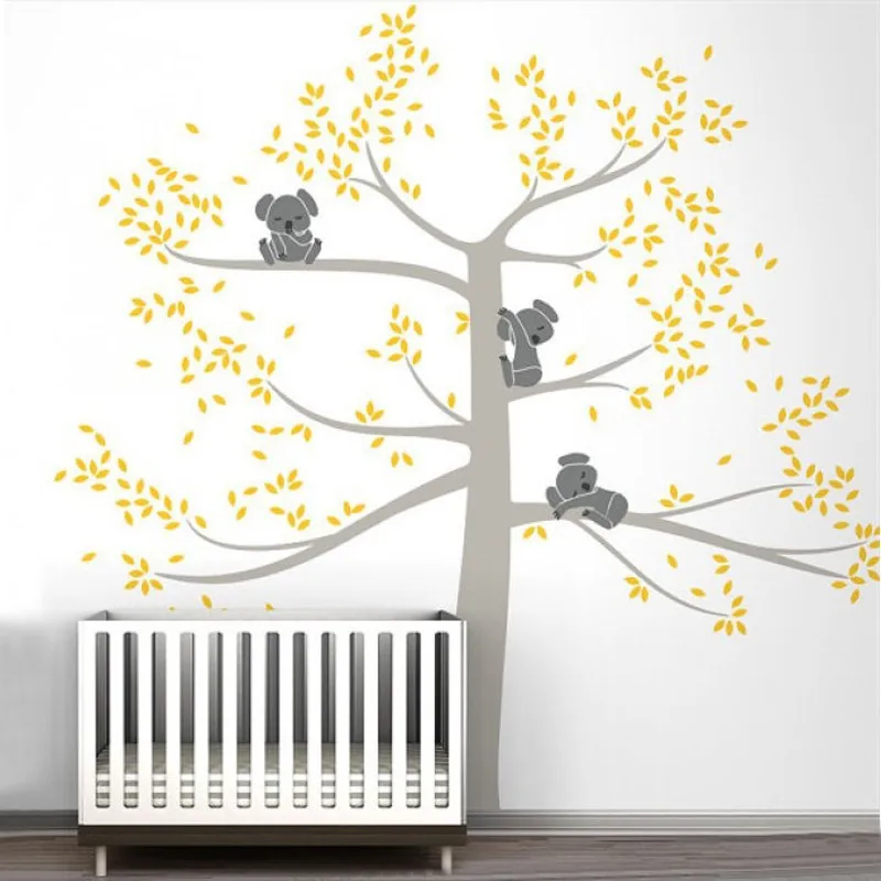 

New Spring Koala Tree Vinyl Wall Decal Removable Wall Sticker Tree Nursery Vinyls Baby Room Decor Wall Stickers Home Decoration