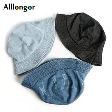 Корейская Летняя джинсовая шляпа с широкими полями, мужская и женская Гибкая шляпа для рыбалки, пляжная шляпа, Женская Хип-хоп кепка, Панама