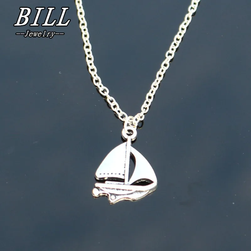 

N2086 Vintage Pendant Necklaces Sailing Boat Women Clavicle Necklaces Fashion Summer Beach Jewelry Collares HOT Selling