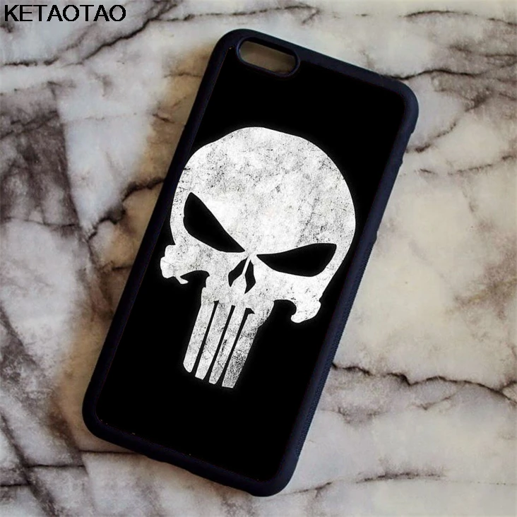 KETAOTAO Каратель Череп Логотип телефонные чехлы для iPhone 4S 5C 5S 6 6S 7 8 Plus X Samsung NOTE чехол