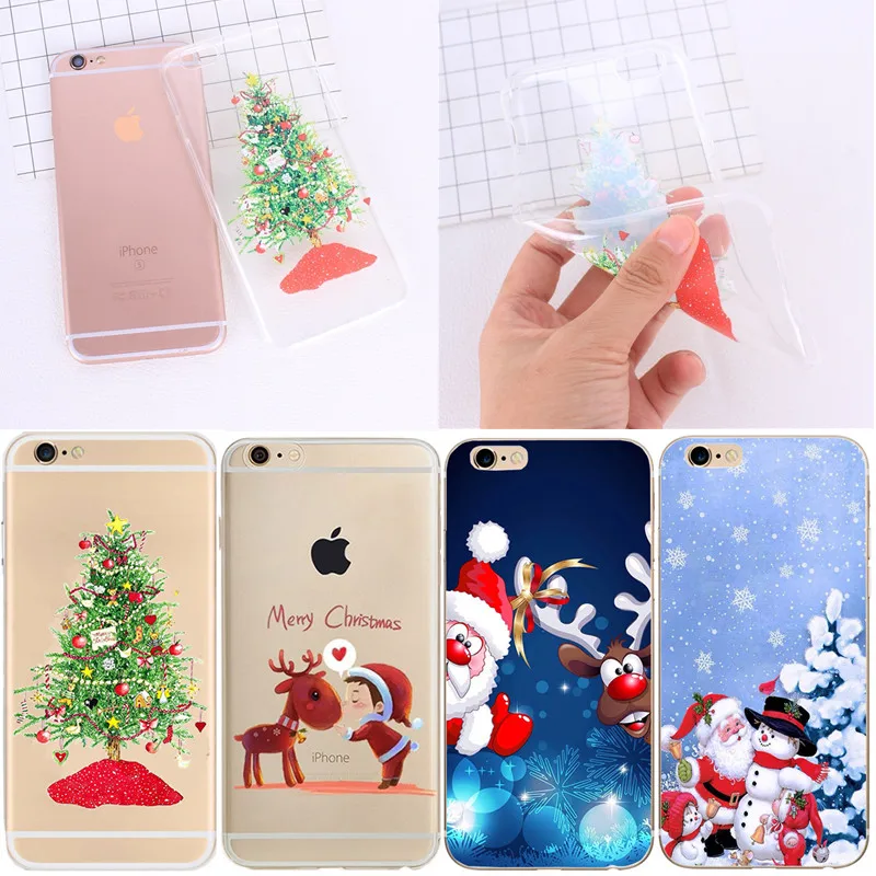 

New Year Christmas Tree Snowman Soft Cover Case for iphone 7 6 6s 8 plus X 5 5S SE Phone Case for iphone XS Max XR Funda Capas