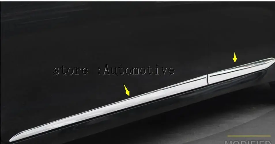 4pcs Abs Chrome Car Door Side Body Molding Trim Sill Sticker Fit For