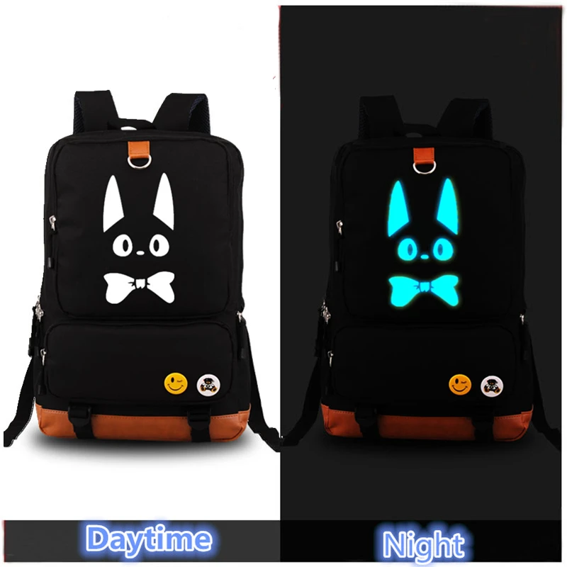 

2017 Kiki's Delivery Service Luminous Printing Backpack Men Women backpacks school Shoulder Laptop bags for teenagers