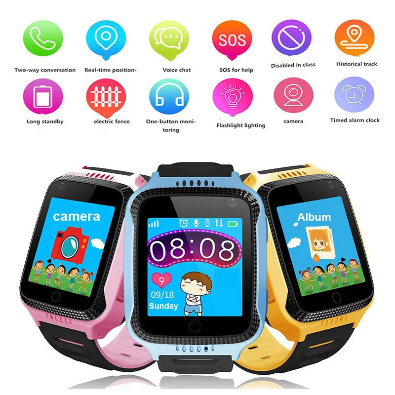 

GPS Tracker Children Smart Watch with Camera Flashlight Math Game OLED Touch Screen Support SIM Crad SOS Call For Kids Student