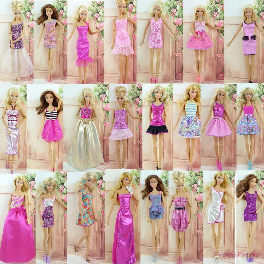 por mayor 90 unids/lote boda Vestido de princesa Vestido de estilo mixto falda ropa muñeca Barbie regalo bebé juguete mejor regalo de Navidad|clothes for barbie|clothes for barbie dollsfor barbie -