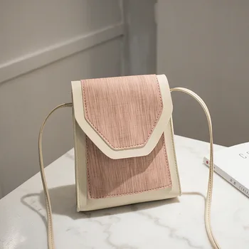 

New mini mobile phone bag women's fashion contrast color shoulder bag portable small crossbody bag