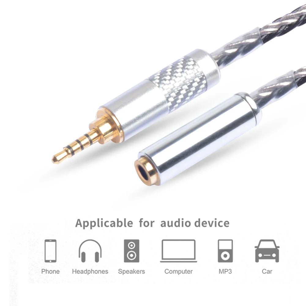 OKCSC 3 5mm Female Stereo Plug to 2 5mm Balance Male Jack OFC Audio Cable Adapter Plated Gold for Car Mp3 Audio Device Headphone