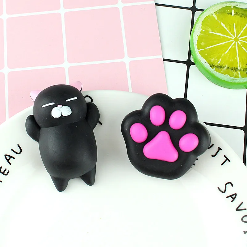 

2pcs/set Squish Soft Cute Cat Antistress Decompression Sticky Eliminate Pets Fun Stress Squishies Squeeze Toys