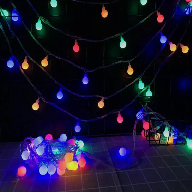 10M led string lights with 50led ball AC220V holiday decoration lamp Festival Christmas lights outdoor lighting 10M led string lights with 50led ball AC220V holiday decoration lamp Festival Christmas lights outdoor lighting