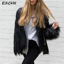 Женские зимние пальто из искусственного меха, Осенние толстые теплые меховые женские топы натурального цвета, одежда Manteau Femme Hiver, элегантные пальто Femme