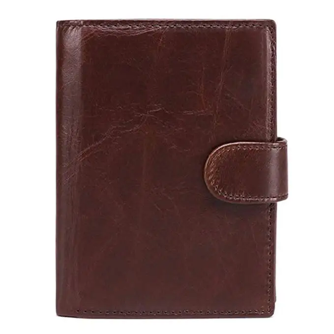 

Vintage Men's real Leather RFID Blocking Wallets Card Cases Holder Short Purse HDR1317