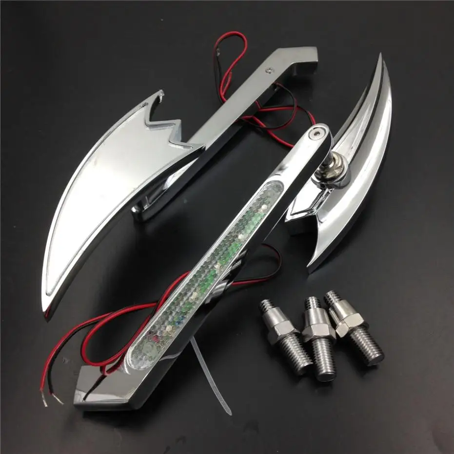 Мотоцикл LED поворотник кривая стрела зеркала для Harley Sportster XL Low Rider V-Rod Street Electra Glide